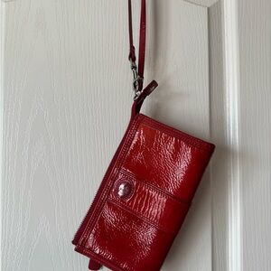 Coach Glossy Red Leather Wristlet